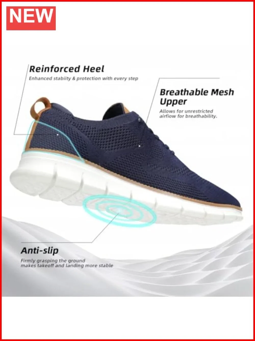 Mesh Casual Dress Walking Sneakers Comfortable Lightweight Soft Sole